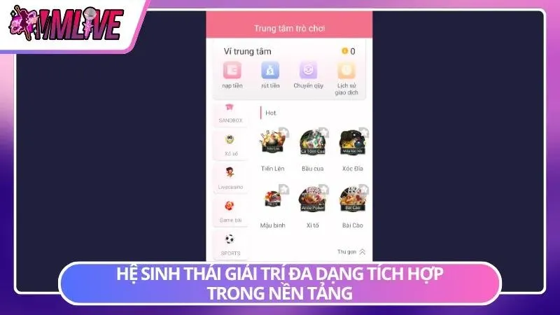 Nhiều chuyên mục giải trí được sắp xếp khoa học để dễ khám phá